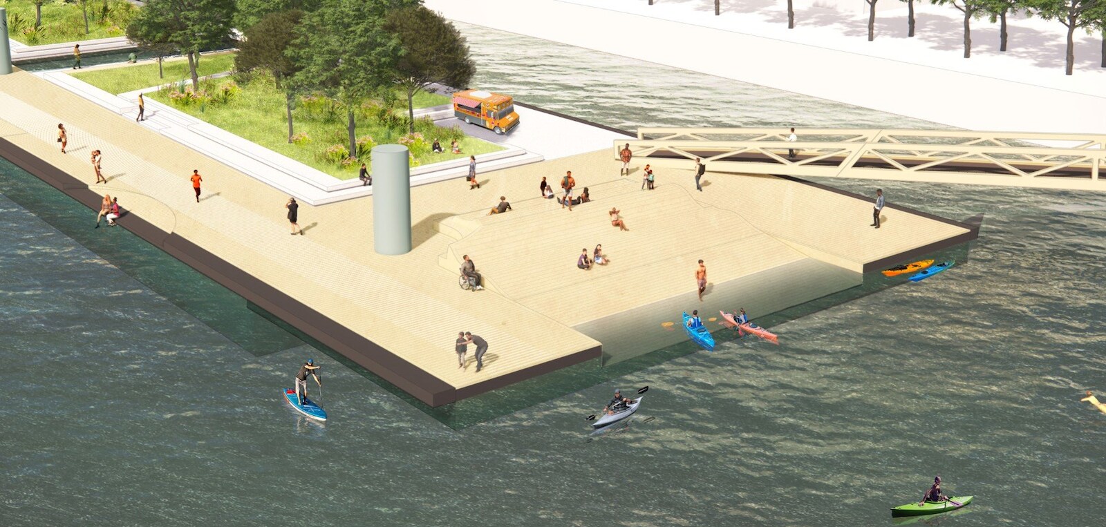Zo gaan de nieuwe (drijvende) parken in de Rijnhaven eruitzien | Foto ...