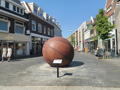 Mysterie opgelost: daarom ligt er een gigantische leren bal op het Van Heekplein