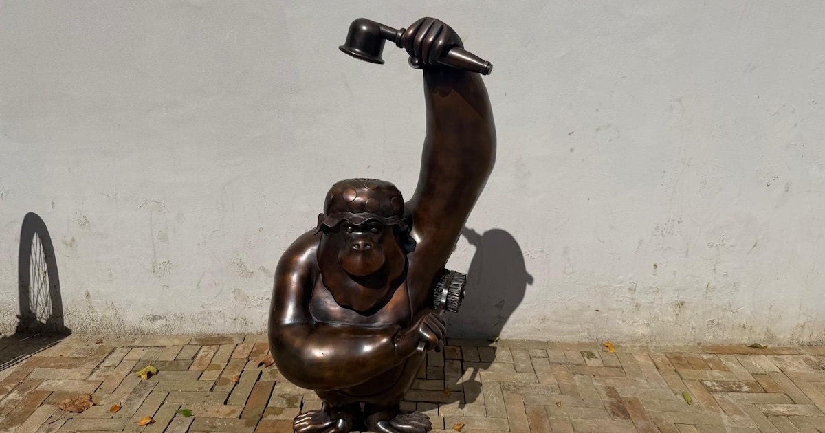 De douchende aap is terug en dit keer komt er echt water uit