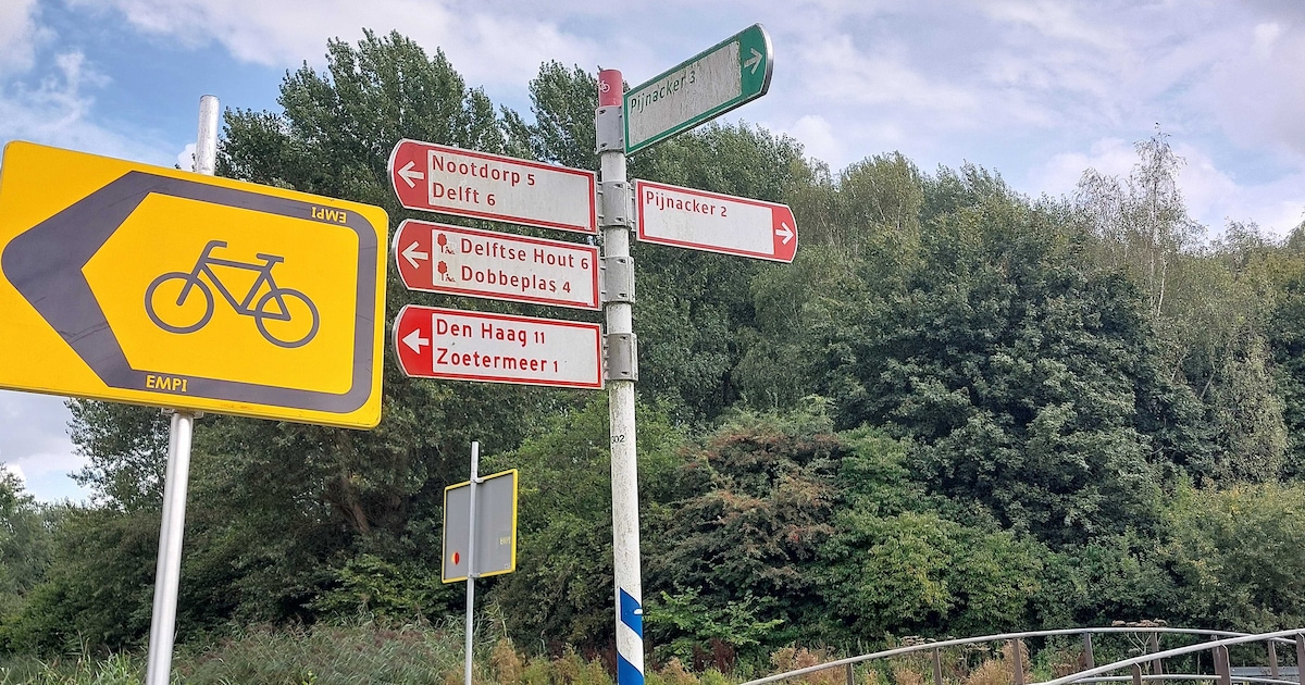 Aha! Dit is het verschil tussen de rode en groene wegwijzers voor fietsers in Zoetermeer