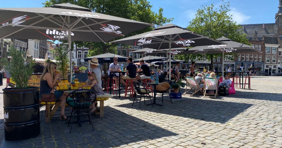 Op deze kaart zie je meteen op welke terrassen in Gouda de zon schijnt