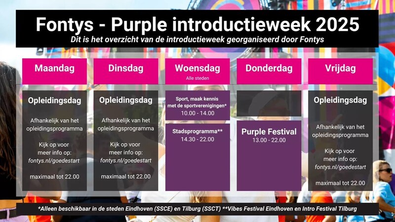 Top Week en Purple introductieweek: dit is het programma voor nieuwe ...