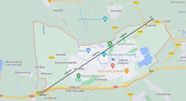 Mysterie opgelost: dit is de langste afstand die je binnen Woerden kan ...